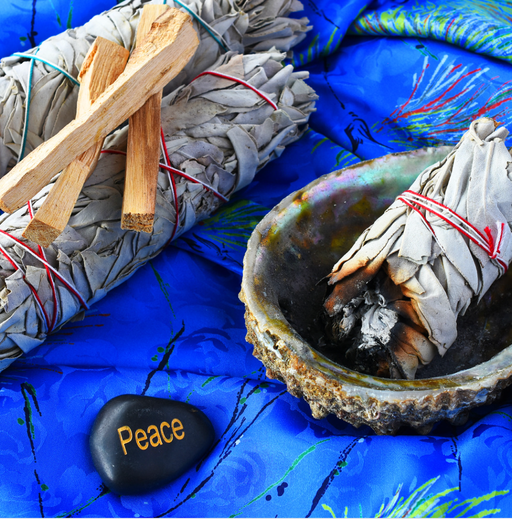 (set of 3) Cedar, White & Blue Sage smudge stick 4" - Image 5